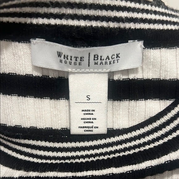 WHBM Striped Black and White Ribbed Women's Sweater - Picture 5 of 5